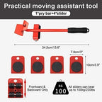 Furniture Lifter Mover Tool Set + Wheel Pads